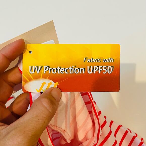 NWT James & Lottie Size 6 Red Stripe Rash Guard - Picture 5 of 5